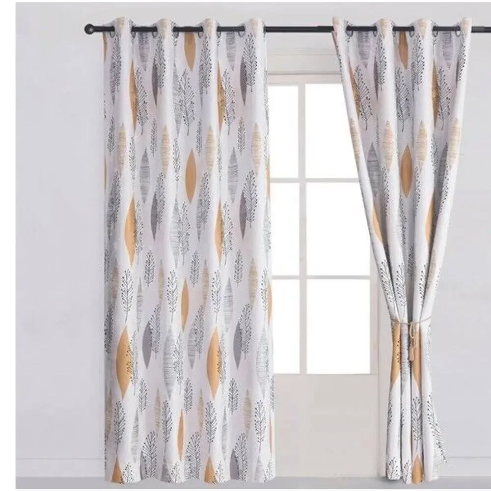 Daziran 2 Panels Set Floral Room Darkening Grommet Top Curtain Lined Pillow Cvrs